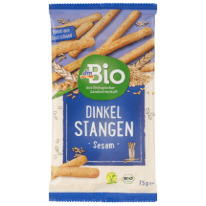 Štapići DM BIO od pira sa sezamom 75g slide slika