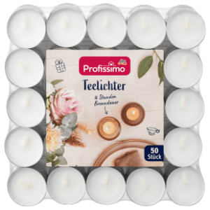 Svijeća PROFISSIMO čajna bijela 50kom slide slika