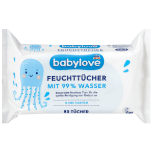 Vlažne maramice BABYLOVE 99% voda 80kom slide slika