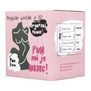 POM POM Regular menstrualni ulošci od organskog pamuka 10kom slide slika