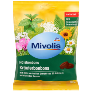 Bomboni MIVOLIS sa zaslađivačima i ekstraktom 20 biljaka 125g slide slika