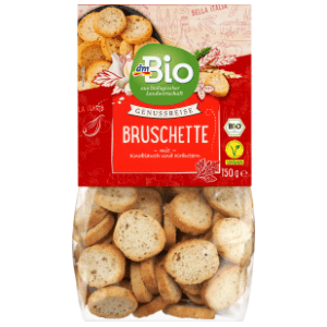 DM BIO bruschetti bijeli luk i začinsko bilje 150g slide slika
