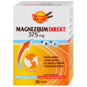 NATURAL WEALTH Magnezij direkt 375mg + vitamin B i C 20kom slide slika
