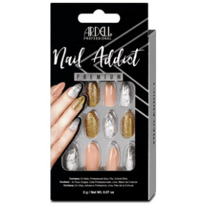 ARDELL Nail addict premium umjetni nokti rozi i zlatni 24kom slide slika