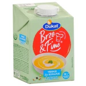 DUKAT Brzo & fino vrhnje za kuhanje 10%mm 500g slide slika