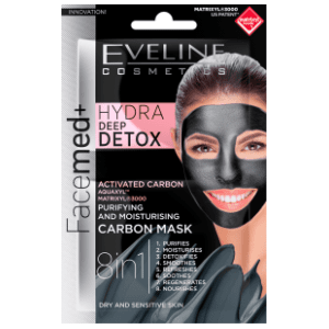 EVELINE Hydra detox 8u1 maska za lice s ugljenom 2x5ml slide slika