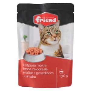 FRIEND hrana za odrasle mačke s govedinom u umaku 100g slide slika
