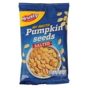 HRUSTY Bučine sjemenke u ljusci suho pržene slane 200g slide slika