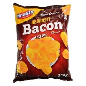 HRUSTY čips rebrasti bacon 150g slide slika