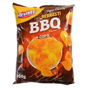 HRUSTY čips rebrasti BBQ 150g slide slika