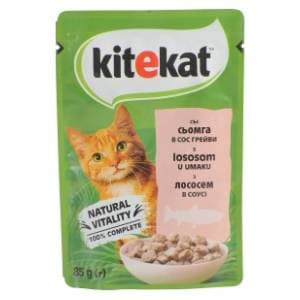KITEKAT hrana za mačke losos u umaku 85g slide slika