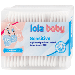 LOLA Baby sensitive papirnati vateni štapići 200kom slide slika