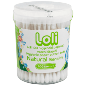 LOLI Natural sensitive papirnati vateni štapići 100kom slide slika