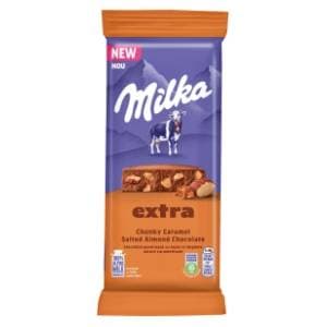 MILKA Extra chunky čokolada caramel salted almond 190g slide slika