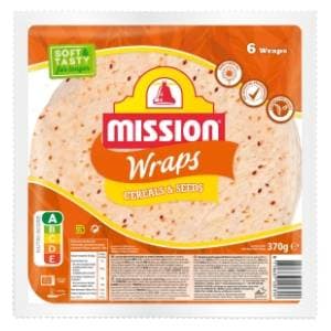 MISSION Wraps tortilje gereals & seeds 6x25cm 370g slide slika
