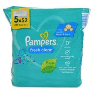 PAMPERS Fresh clean vlažne maramice 5x52kom slide slika