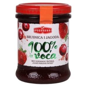PODRAVKA voćni namaz brusnica i jagoda 100% voće 220g slide slika