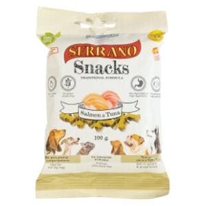 SERRANO Snacks poslastica za pse losos&tuna bez glutena 100g slide slika