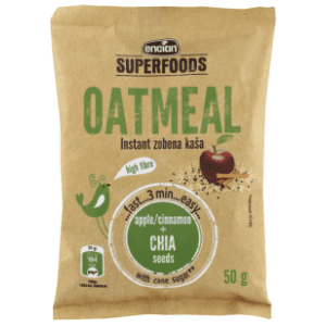 SUPERFOODS zobena kaša – jabuka, cimet i chia sjemenke, 50g slide slika