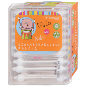 TO.TO biorazgradivi štapići za uši s graničnikom 60kom slide slika
