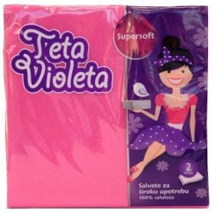 VIOLETA salvete roza 2sloja 25kom slide slika
