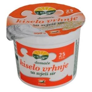 Z BREGOV domaće kiselo vrhnje za svježi sir 25%mm 300g slide slika